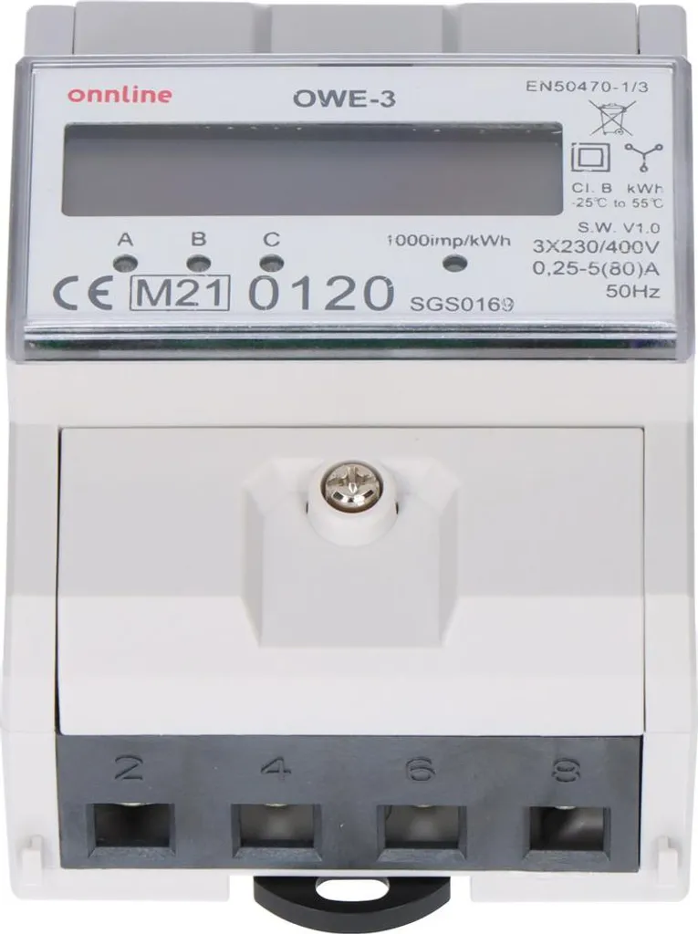 Compteur électrique triphasé OWE-3 pour tableau modulaire industriel - 2