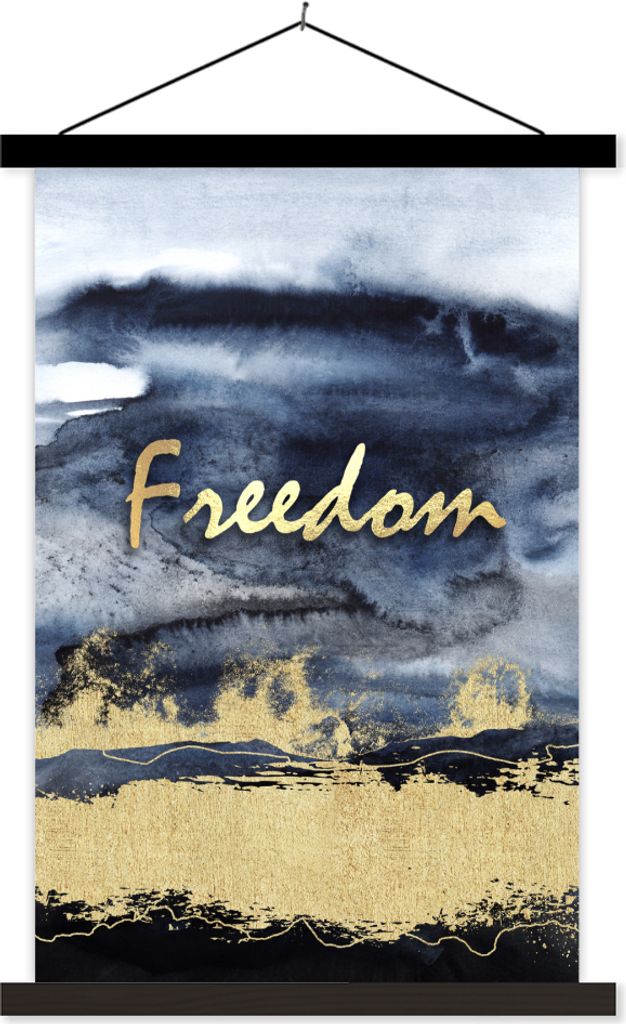 MuchoWow Textilposter Angebot - Frei - Gold - Schwarz 120x180 cm mit schwarzem Rahmen - Fotos