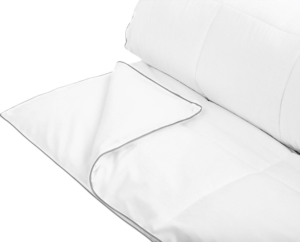 BELIANI Bettdecke Weiß Baumwolle 155 x 220 cm Doppeldecke Monochromatisch Warm Ganzjährig Schlafzimmer