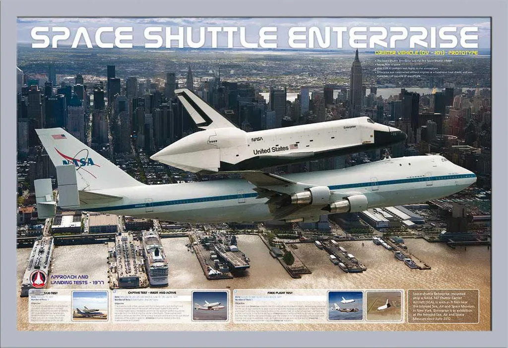 Regalo NASA: Poster Enterprise Incorniciato Shinsuke® Argento Maxi
