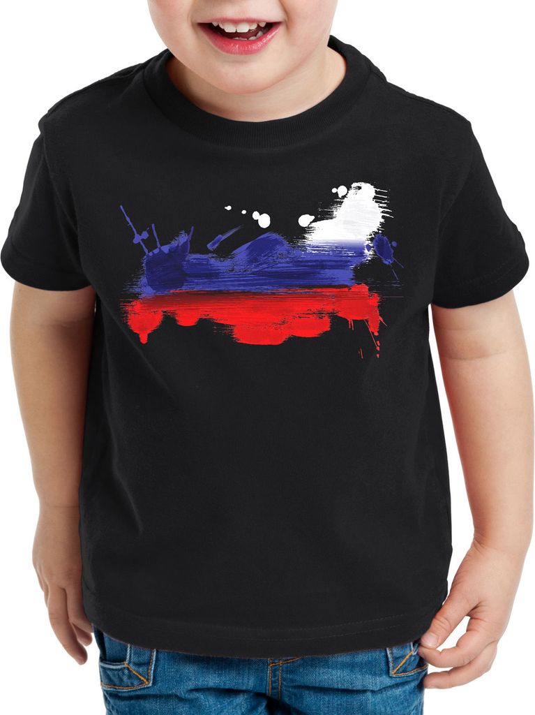 BaumwolleCloud Flagge Russland Kinder T-Shirt Fußball Sport Russia WM EM Fahne