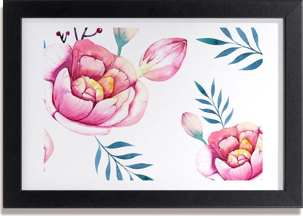 Bild 30x20 MDF-Rahmen, Wandkunst Blumenmuster
