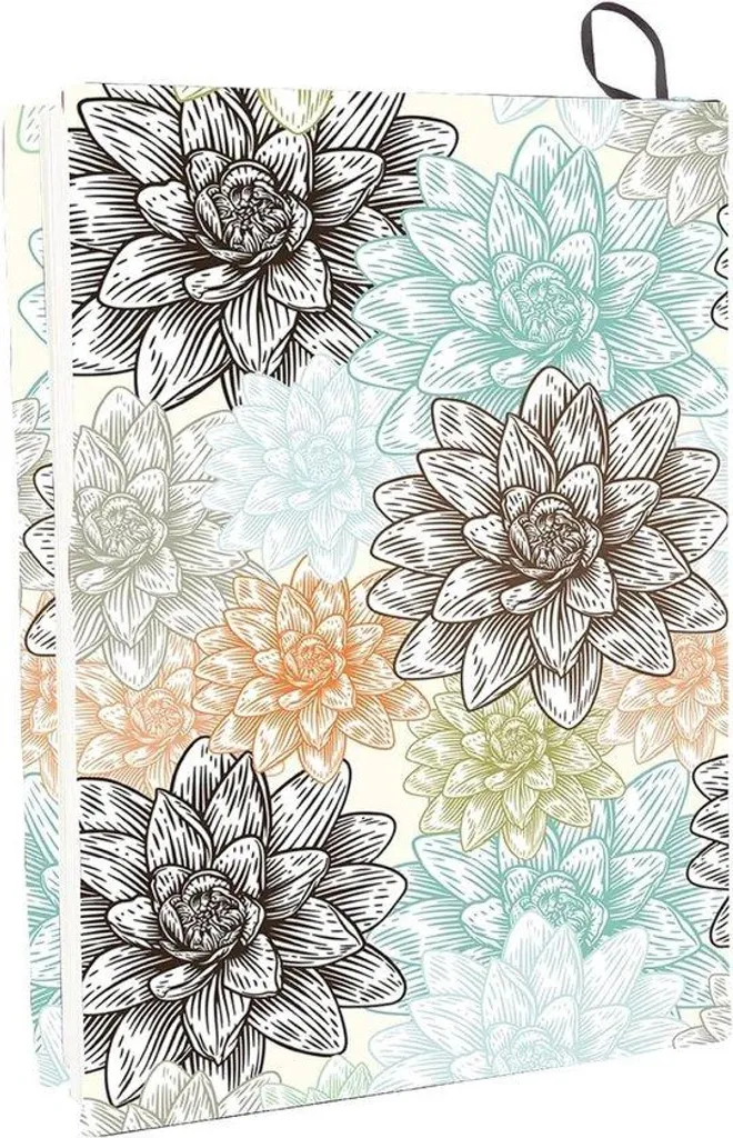 Housse de livre Fleur de Lotus thermocollante lavable 24 x 40 cm