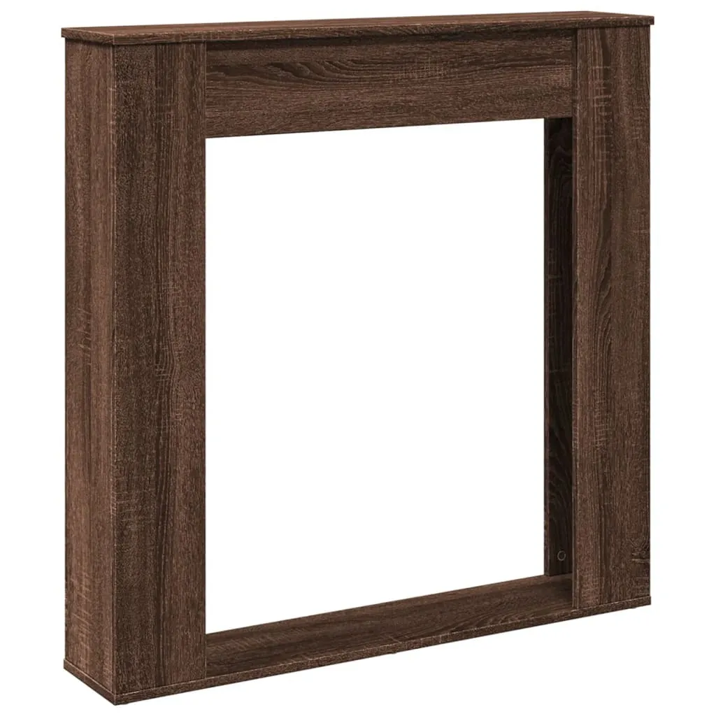 vidaXL Cornice per caminetto marrone effetto rovere 100x20x100 cm materiale a base di legno
