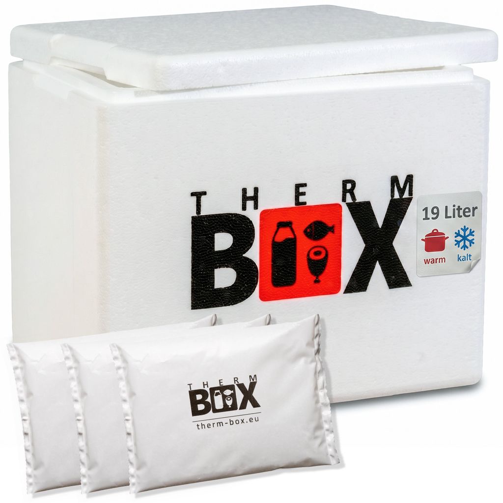 THERM BOX Styroporbox 19W mit 3x Kühlakku für Kühlbox 19,4L Produktbild 
