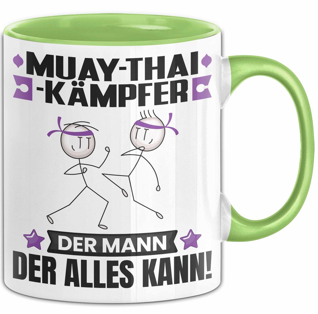 Muay-Thai-Kämpfer Tasse Geschenk für Muay-Thai-Kämpfer Der Mann Der Alles Kann Geschenkidee zum Geburtstag (Grün)