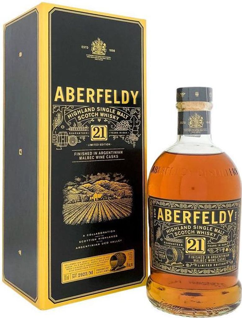 Aberfeldy 21 Years Malbec Red Wine Finish + Box 700ml 46% Vol.