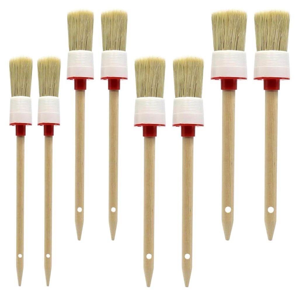 8 Stück Rundpinsel aus Naturborsten, Holzgriff, für Wände, Möbel und den Hausgebrauch