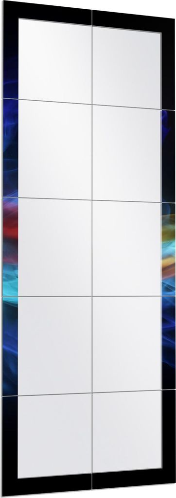 DEQORI Wandspiegel Puzzle 60x150 cm 'Farbige Rauchschwaden' Spiegel Ganzkörperspiegel