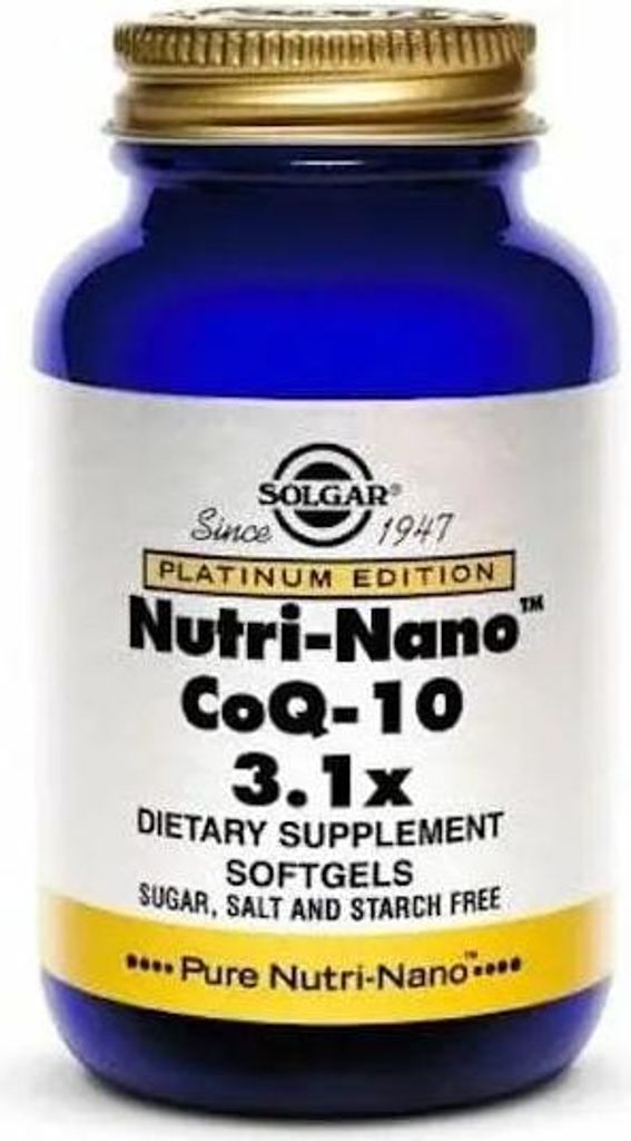 Nutri-Nano CoQ-10 Solgar 30 mg (50 gélules) Image du produit 
