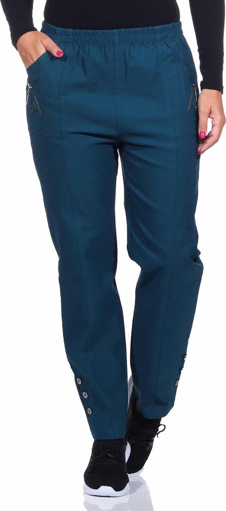 Thermohose mit leichtem Fleece 38 - 52 Damen Stretch Hose Übergang mit Gummibund