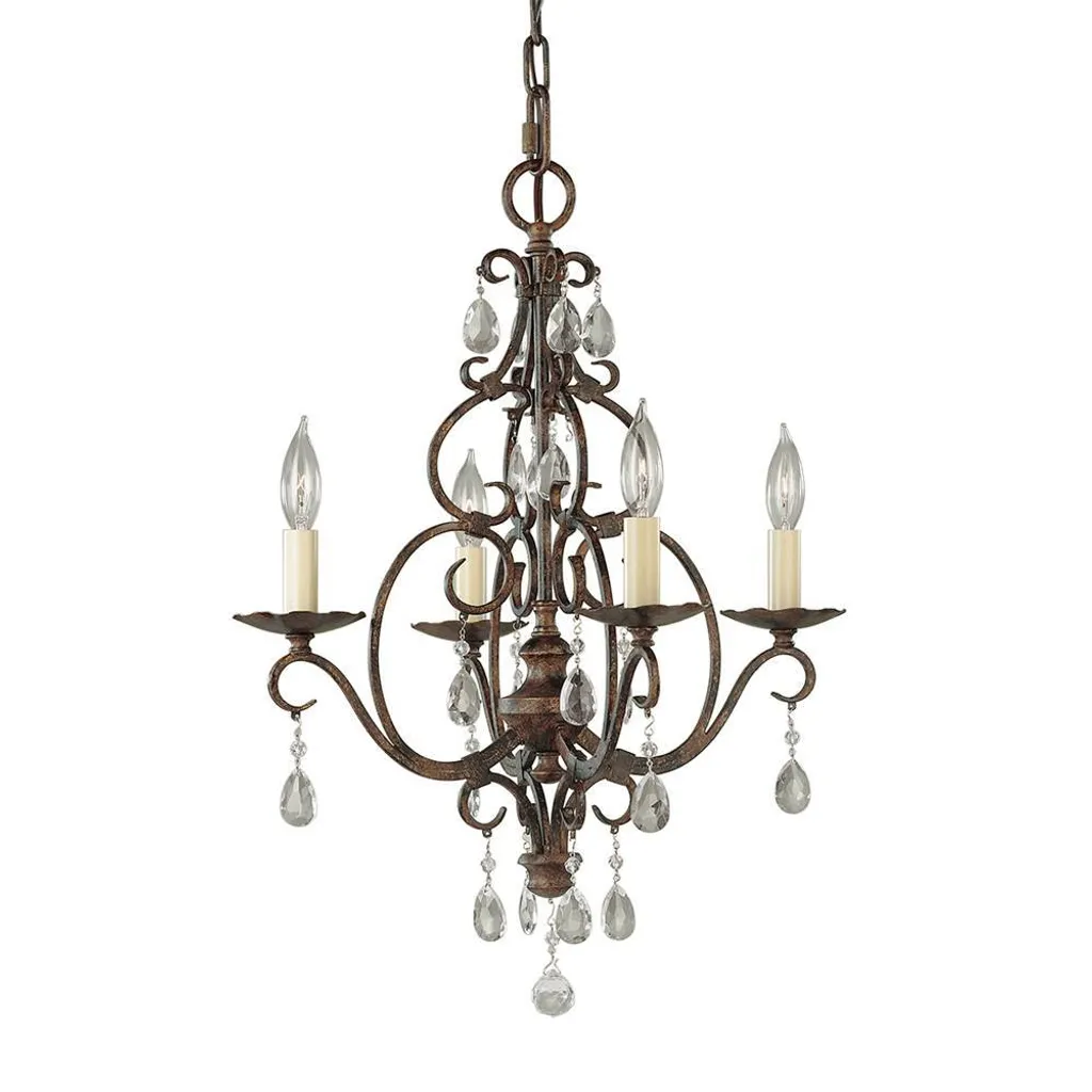 Lustre Chateau Café 4xE14 60W Feiss : Éclairage Classique en Métal