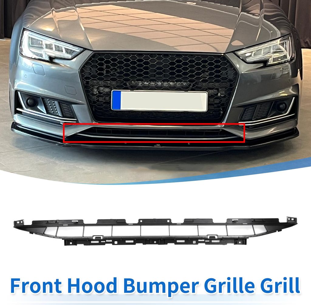 1 Stück Untere Front Motorhaube Stoßstange Kühlergrill Vorderer Stoßstange Untere Mitte Kühlergrill Nr. 8WD807683B für Audi A4(B9PA) 2019 Sch...
