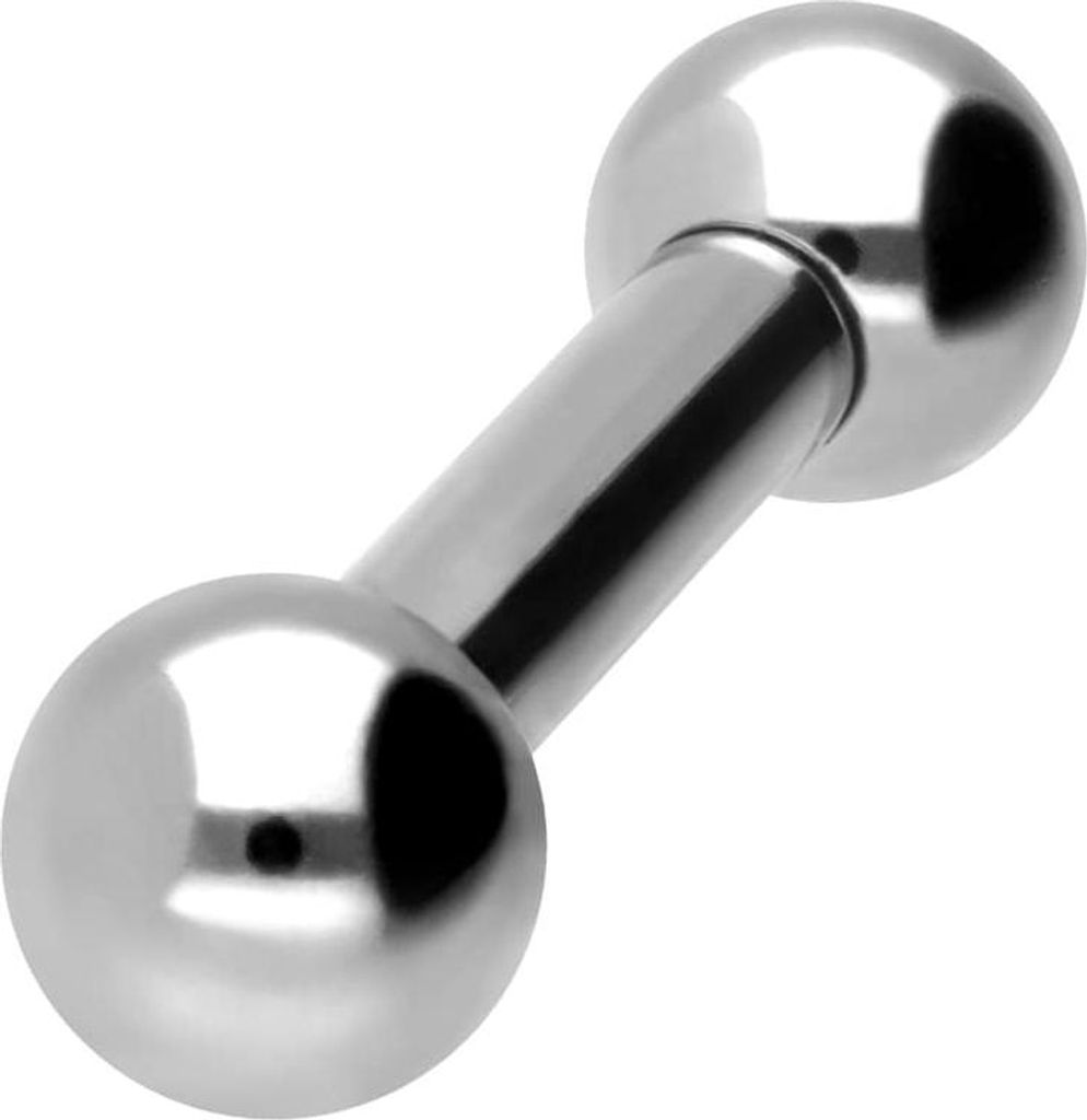Zungenpiercing, Intim-Piercing Chirurgenstahl Barbell Silber Stablänge: 14mm + Stabstärke: 4mm + Kugelgröße: 8mm