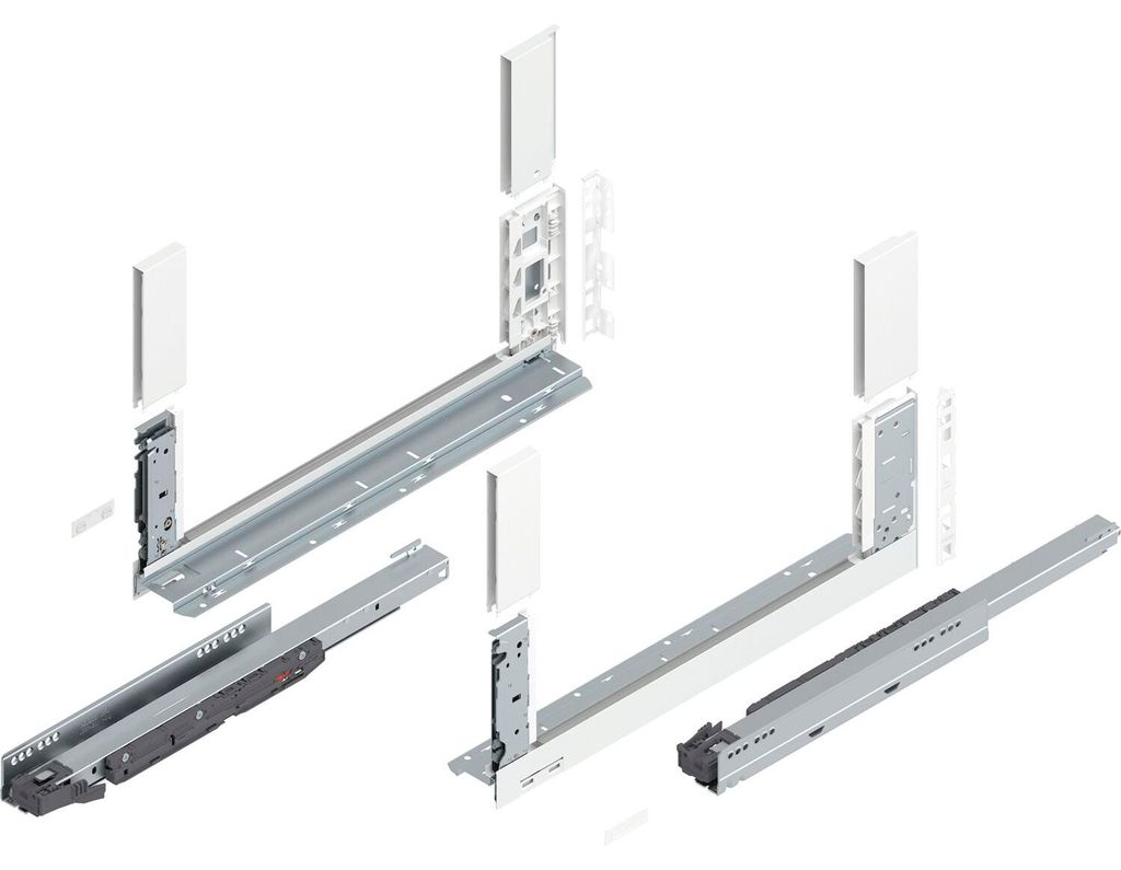 Blum Legrabox free H C Schubladenschienen Set | 1 Paar, 40kg 500mm | Tip On Vollauszug, seidenweiß