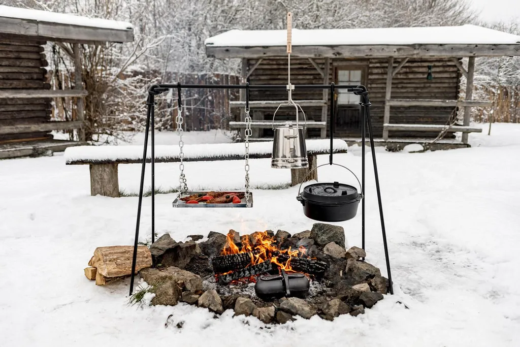 Petromax Feuerbrücke Support de Cuisson Robuste avec Grille et Crochets - 22