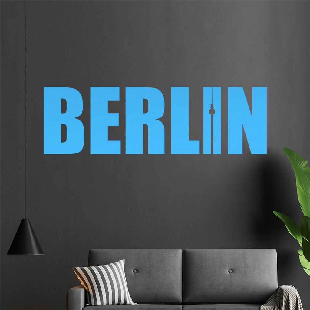 Berlin Wandtattoo in 6 Größen - Wandaufkleber Wall Sticker - Dekoration, Küche, Wohnzimmer, Schlafzimmer, Badezimmer