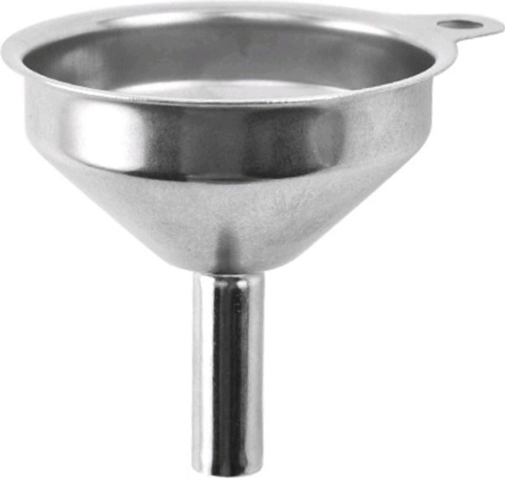Mini-Trichter aus Edelstahl mit langem Griff, glatt, schmutzabweisend, Küchentrichter für Flüssigkeiten, trockene Zutaten, Metalltrichter zum Ko...
