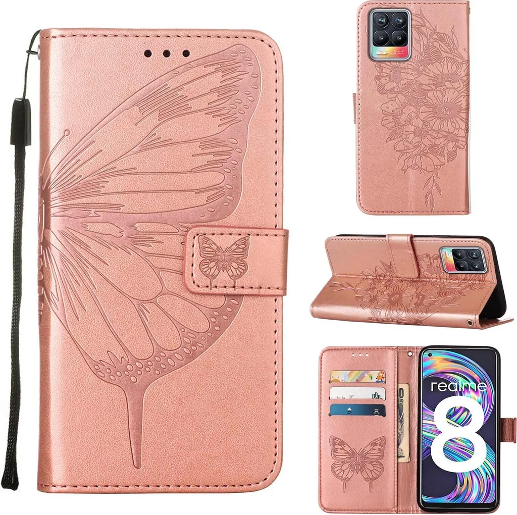Custodia Artigianale Realme 8 / 8 Pro Rose Gold | Flip Pelle
