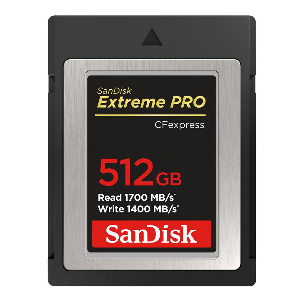 SanDisk Extreme Pro, 512 GB, Kompaktflash, 1700 MB/s, 1400 MB/s, Schwarz