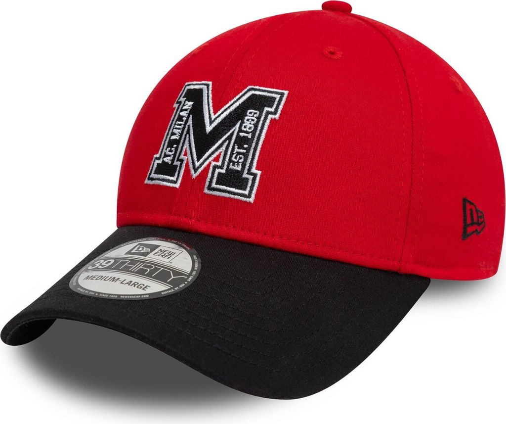 New Era 39Thirty Stretch Cap - AC Mailand schwarz - L/XL