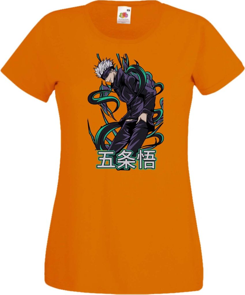 Damen T-Shirt Anime Manga Jujutsu Kaisen, Lady L / Orange