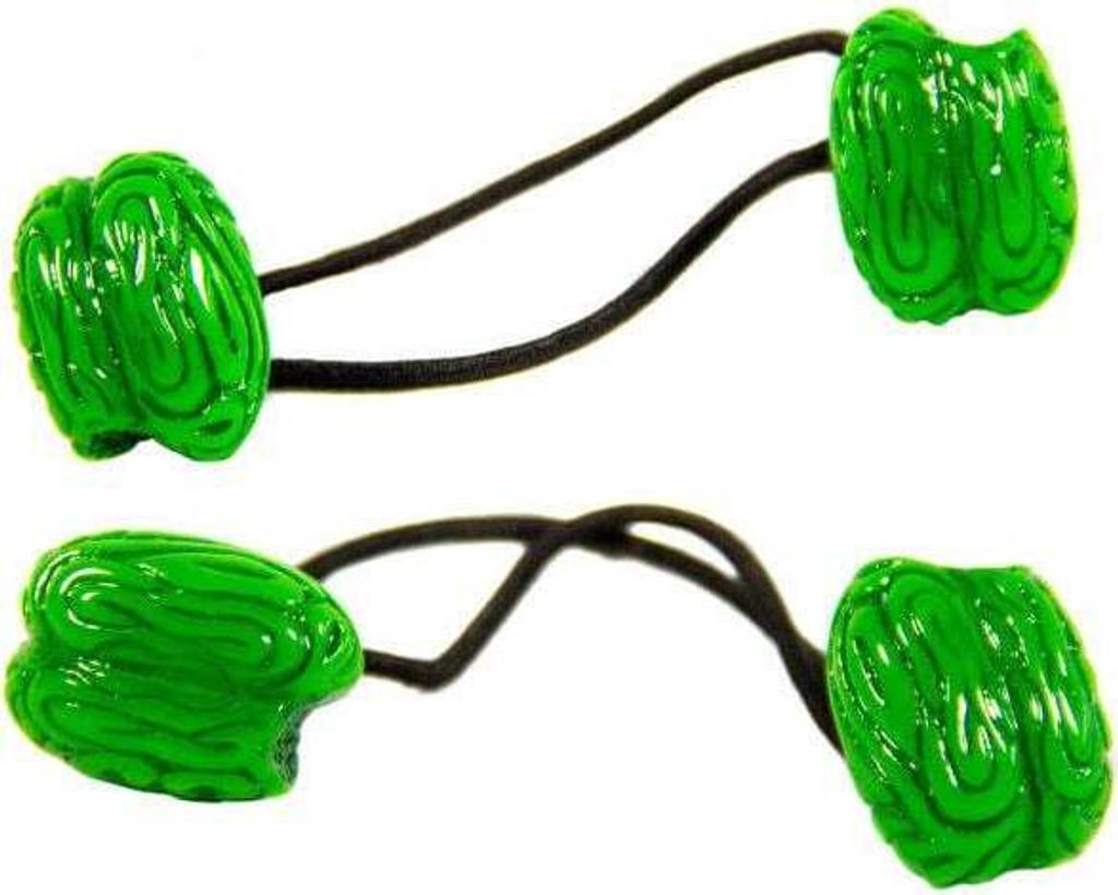 Kreepsville-Haargummis Gehirn-Haarschmuck 2 Stück grün - Einheitsgröße