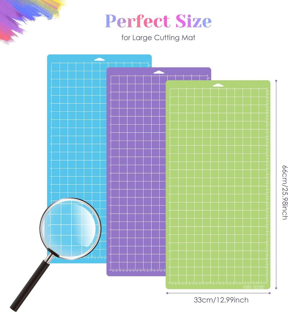 Schneidematten-Set - Selbstklebende Schneidematte 30,5×61 cm - 3er-Pack - Wiederverwendbar - Für Karton, HTV, Vinyl - Blau