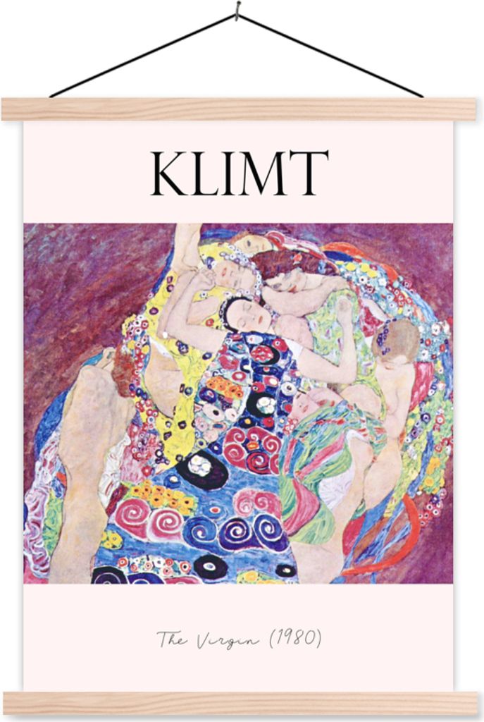 MuchoWow Textilposter Gemälde - Gustav Klimt - Die Jungfrau (1980) 40x53 cm mit holzfarbenen Rahmen - Schlafzimmer