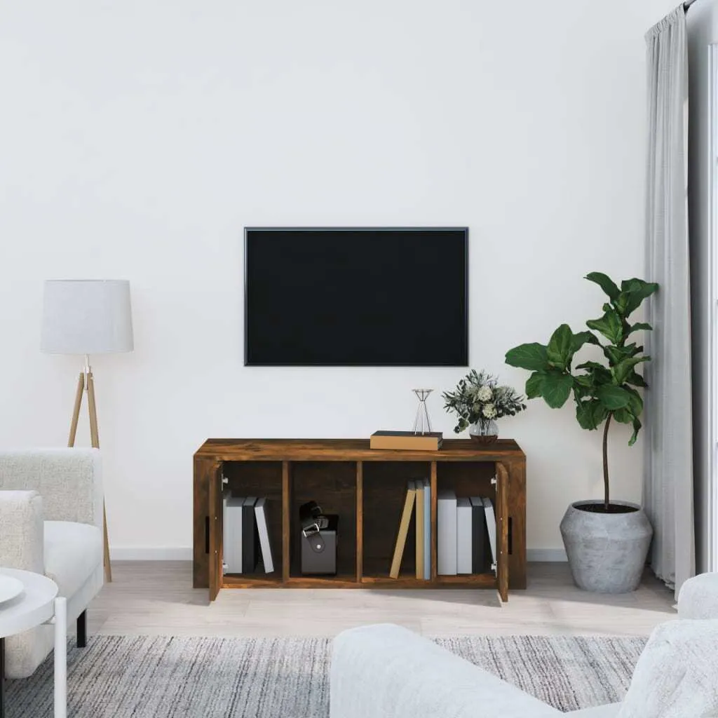 Mobile TV Elegante Rovere Fumé 100cm - Arredamento Legno Design