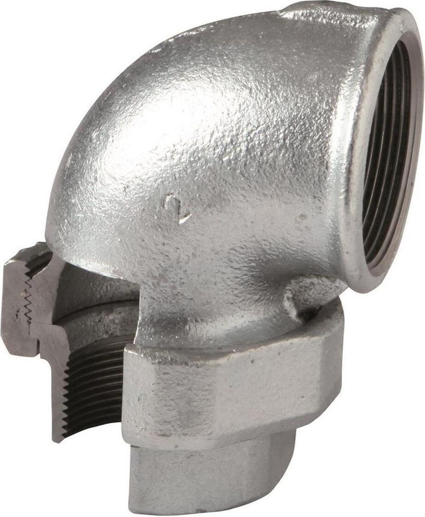 Atusa Temperguss Winkelverschraubung Nr. 95 verzinkt, I/I, flachdichtend 1