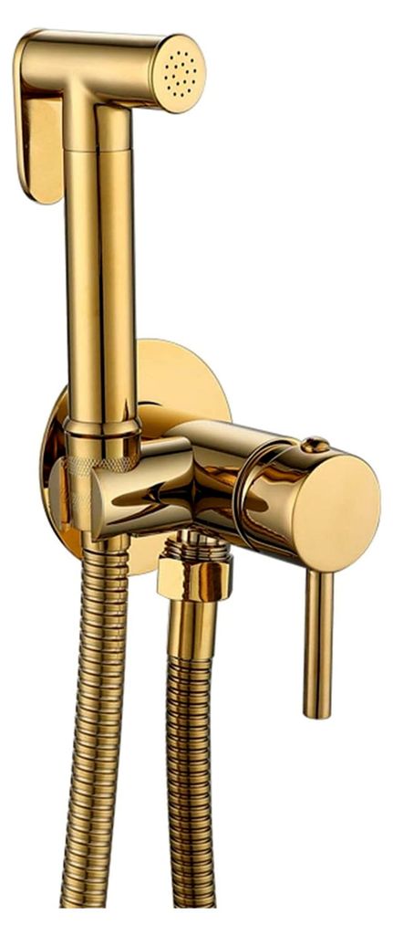 Hand-WC-Bidet-Sprühgerät, Wandhalterung, tragbares Stoffwindel-Sprühgerät, Messing-Bidet-Wasserhahn for Haustiere, Dusche, Roségold (Color: Ti...