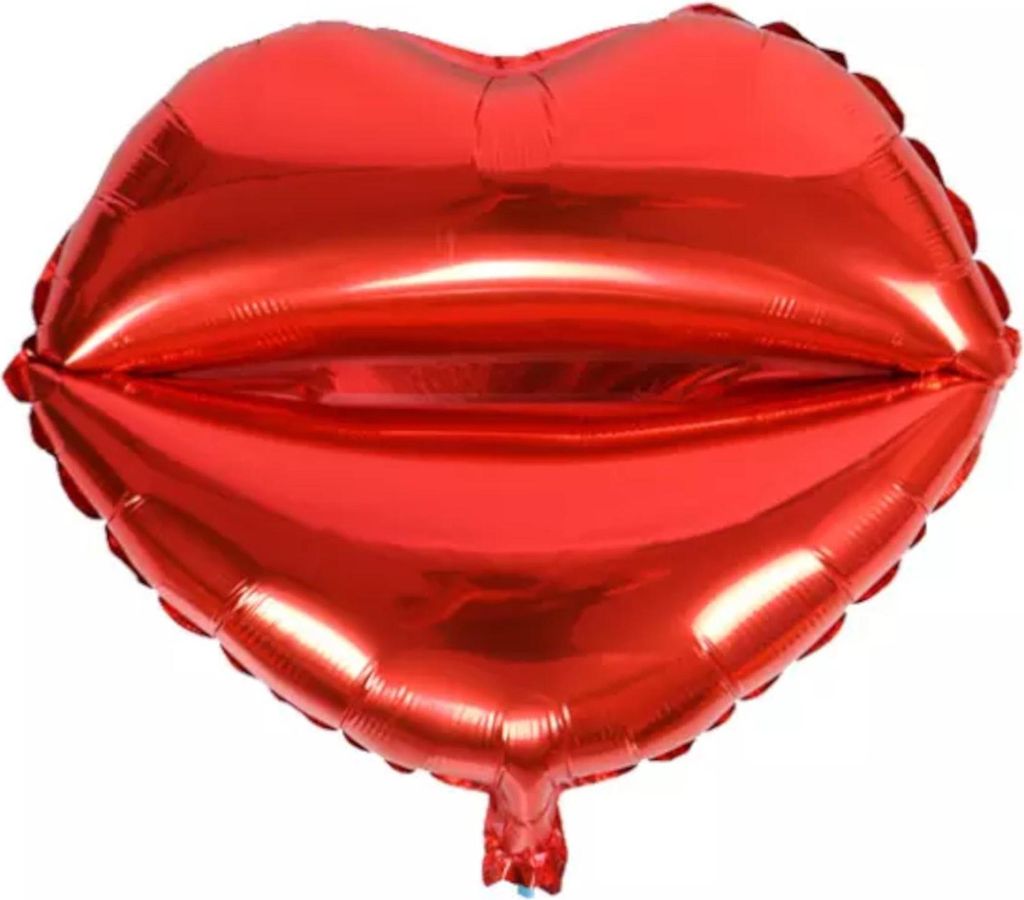 Folienballon Lippen, rot, ca. 45 x 45 cm