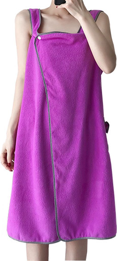 Badetuch, ultraweicher Bademantel für Damen, saugfähig, bequem, mit Knopfdesign, Duschtuch für das Badezimmer zu Hause