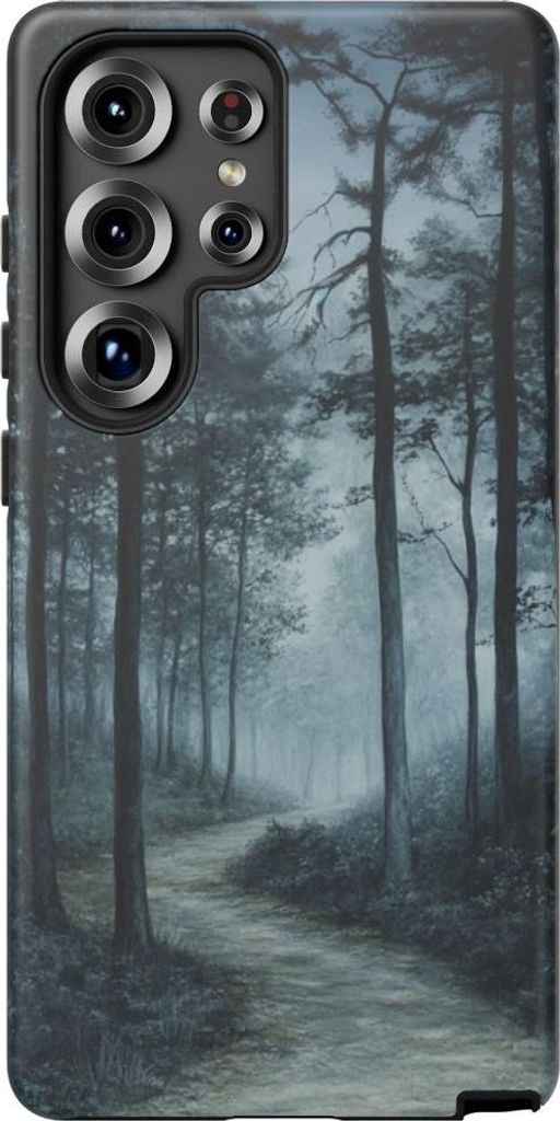 Geheimnisvoller Waldweg im Nebel – Hülle Kompatibel mit Galaxy S25 Ultra