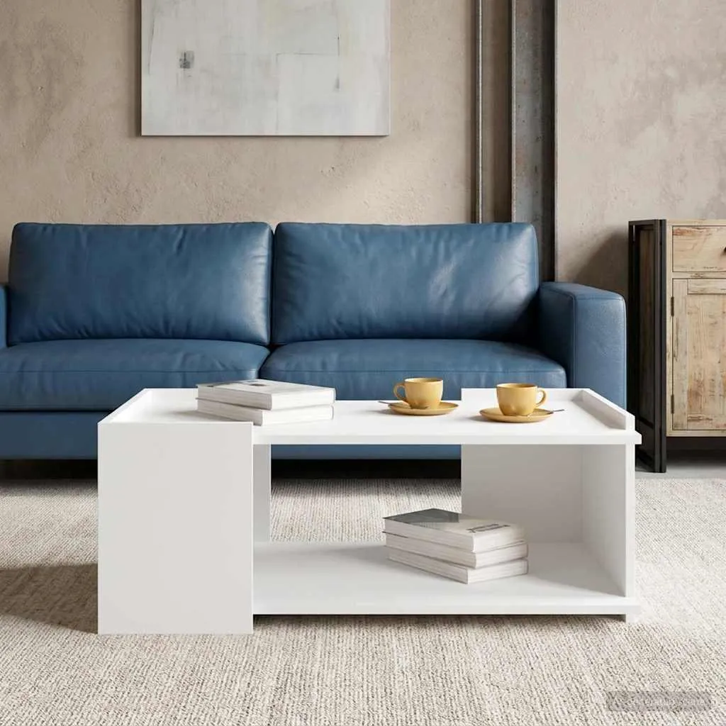 Table basse blanche pour apéritif et café 90x50 cm vidaXL moderne