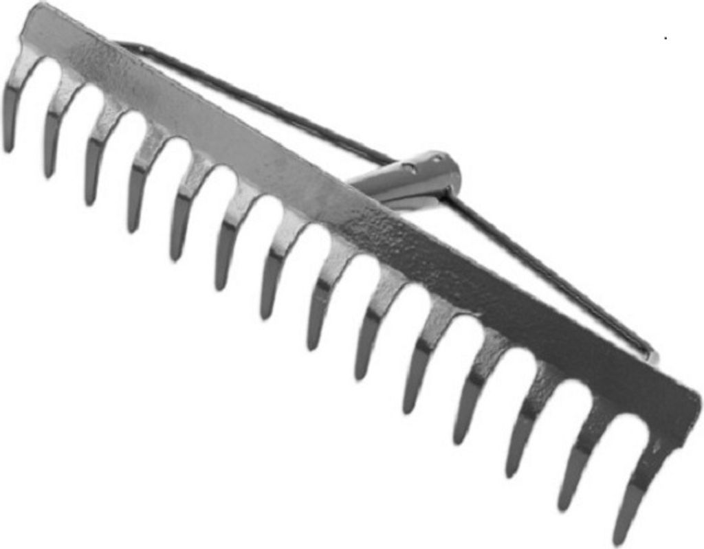 Gartenrechen Gartenharke Rechen Harke Rasenrechen Kohlestahl 12 Zinken/Grau -Ohne Stiel