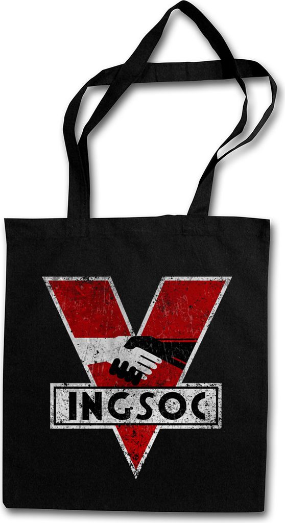 Urban Backwoods 1984 Logo Vintage Ingsoc, Stofftasche, Farbe: Schwarz