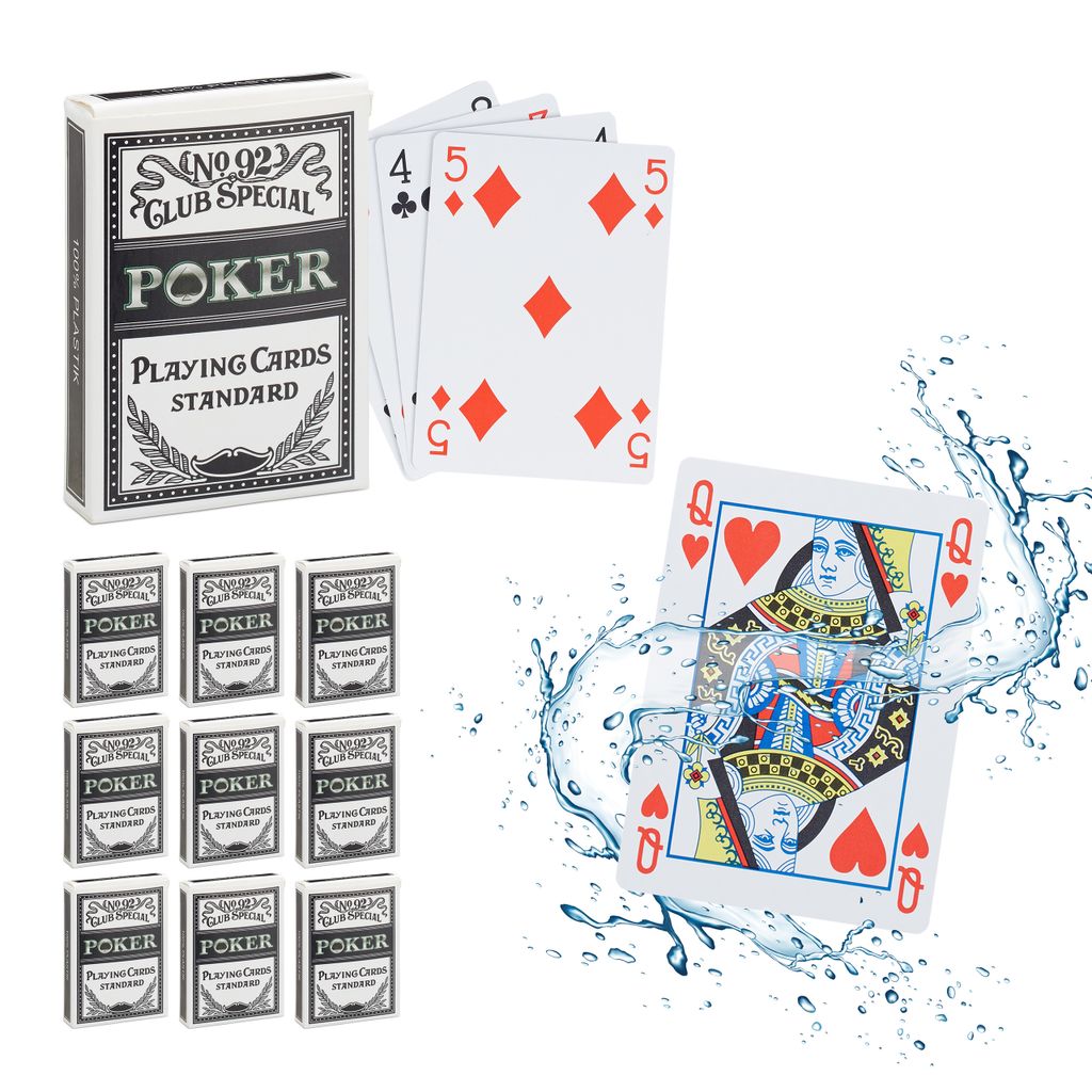 2x 54 Spielkarten 100$ Gold Design Pokerkarten Skatkarten Kartendeck Outdoor 