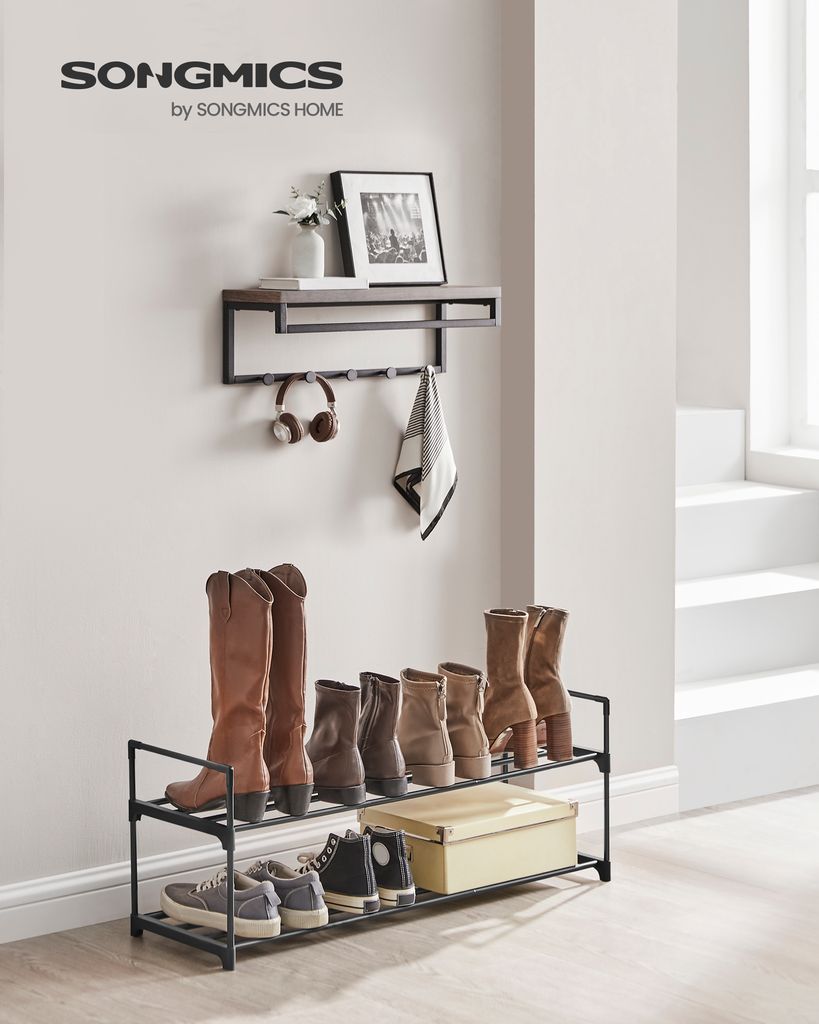 SONGMICS Schuhregal 2 Ablagen Schuhständer 92 x 30x 33 cm Produktbild 