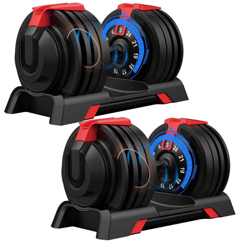 DH FitLife Haltères Réglables 3 à 24 KG, Ensemble 12 en 1 Image du produit 