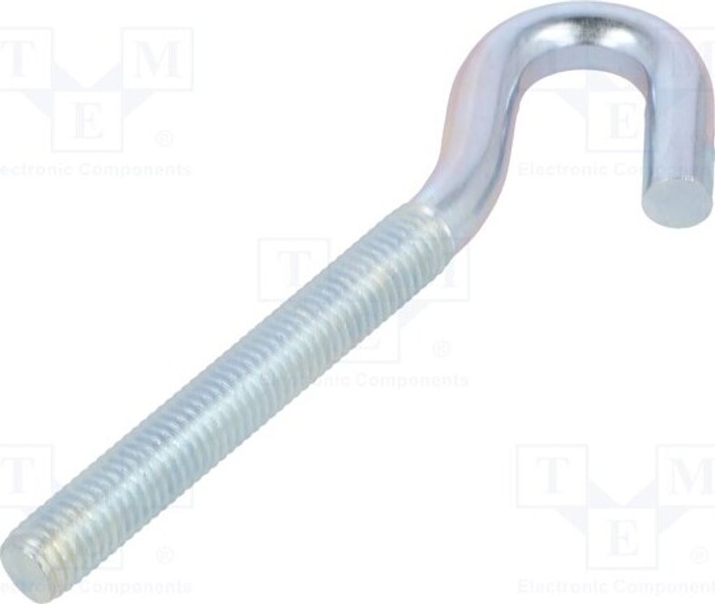 1x Haken L. ges: 120mm HZ10120 Schraubenbolzen Zink abgewinkelt L. Gewinde: 75mm