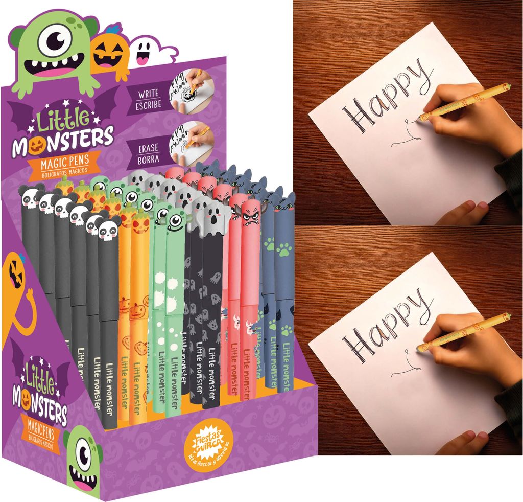 Halloween Monster Kugelschreiber Set Kreatives Schreibvergnügen Schreibutensilien Grusel Muster Erwachsene Humorvolle Schrein, Farbe: Mehrfarbig