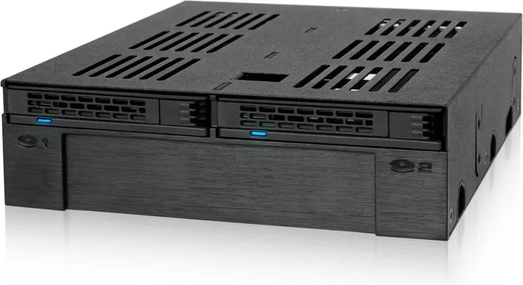 ICY Dock ExpressCage MB322SP-B - Rack di archiviazione mobile - da 13,30 cm (5,25") a 3,5" / 2,5" (da 13,3 cm a 8,9/6,4 cm) - Sch