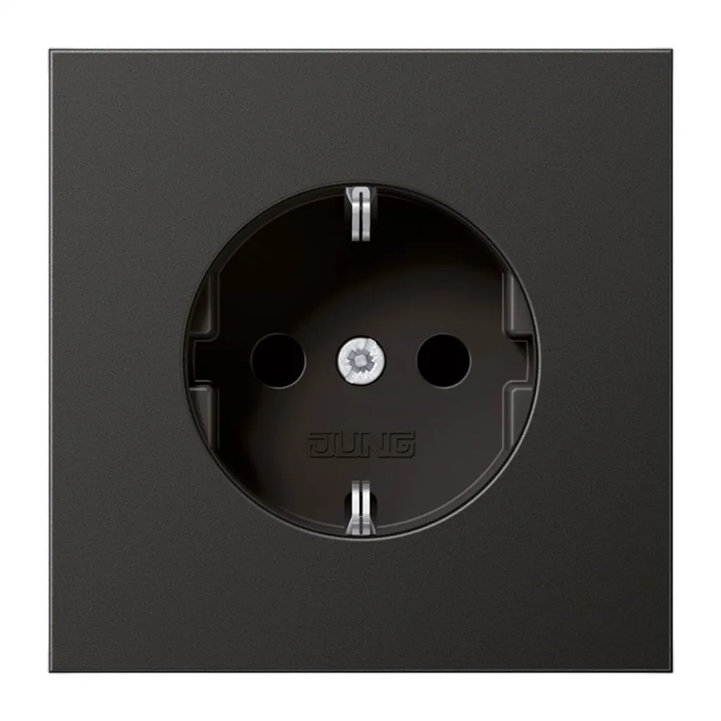 Prise de courant encastrable anthracite JUNG IP20 pour boîte de 60mm