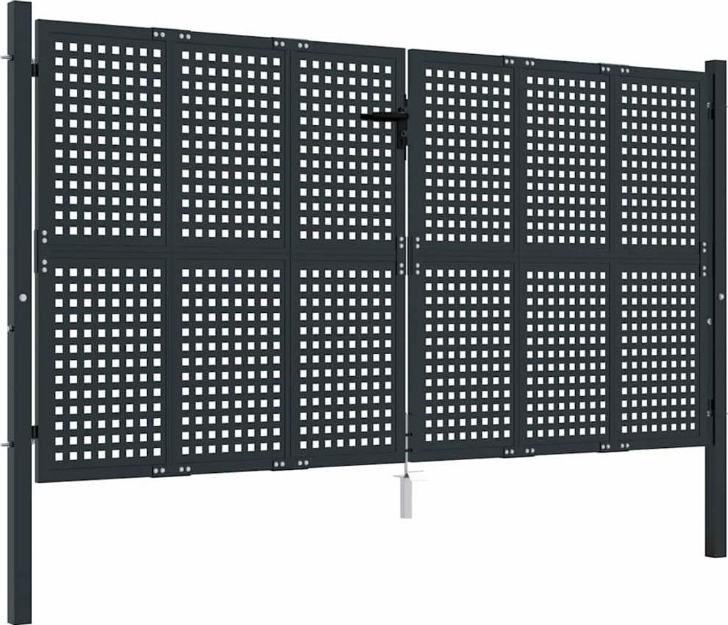 vidaXL Záhradná brána antracitová 300x150 cm oceľ Obrázok produktu 