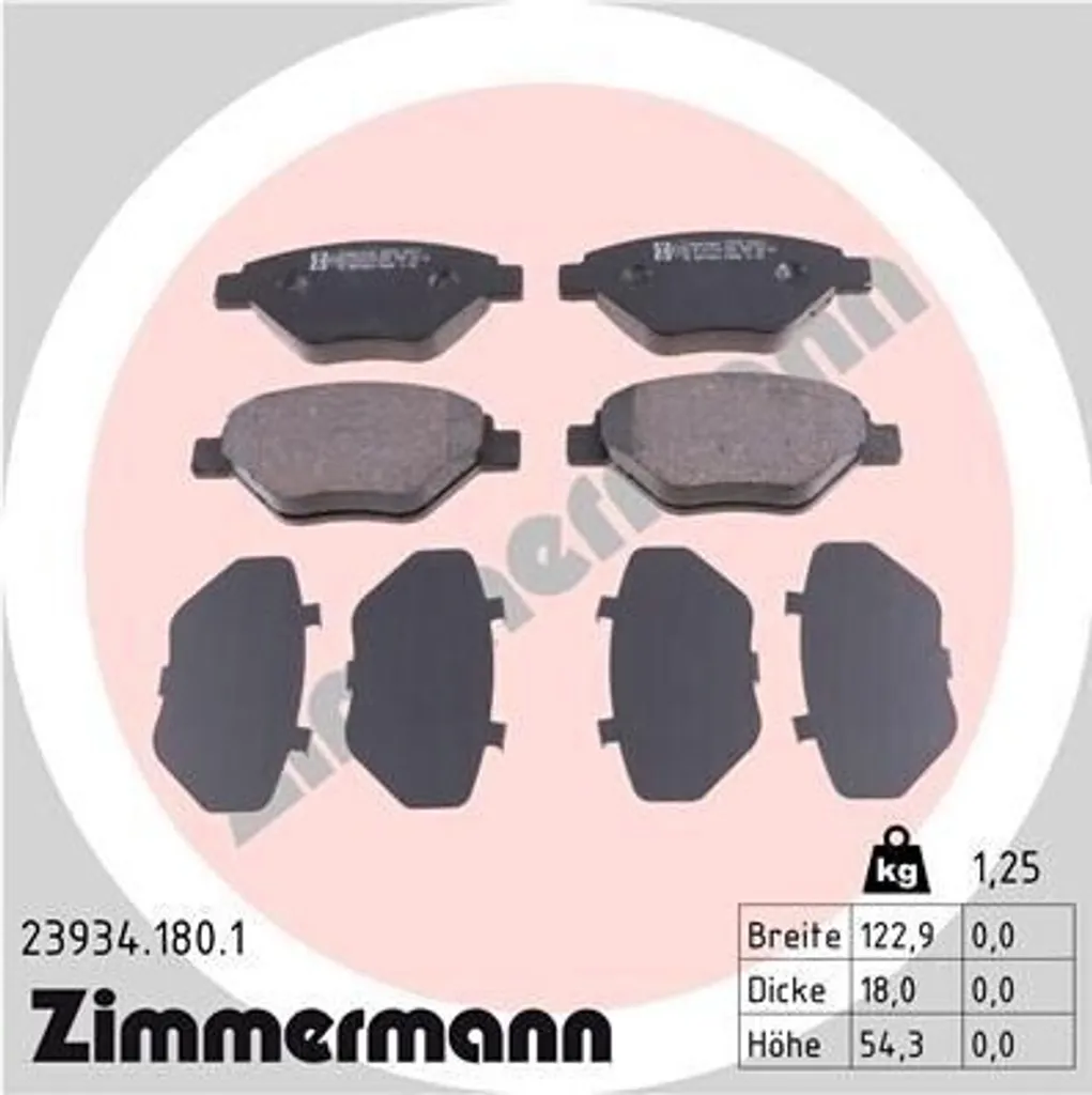 Plaquettes de frein Zimmermann 23934.180.1 pour Renault Megane II