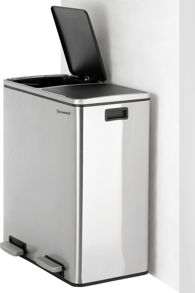 SONGMICS Mülltrenner 2 x 30,0 l silber Produktbild 12