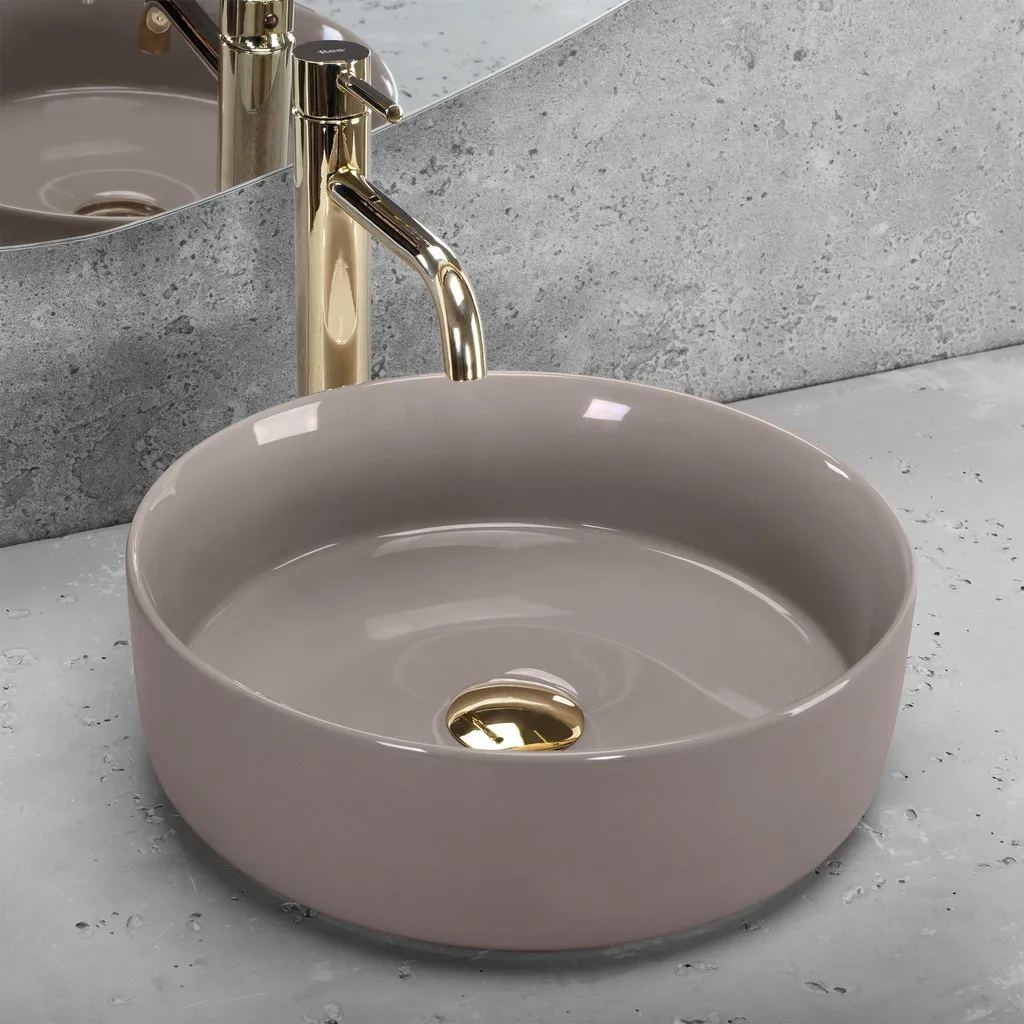 Lavabo da Appoggio Rea Sami Beige Shiny - 2