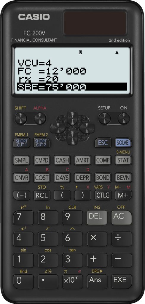 CASIO FC 200 V 2E Finanční kalkulačka, , obligace, odpisy, Obrázek produktu 